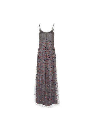 Long dress with floral motif